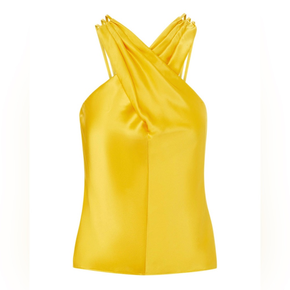 NWOT Veronica Beard STEWART CHARMEUSE TOP in Bright Sunset Size 8 - Picture 5 of 14